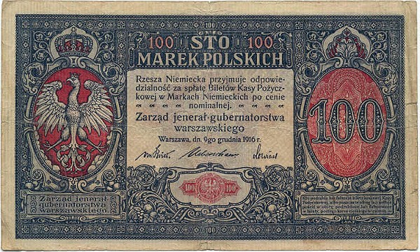 RealBanknotes.com > Poland p6a: 100 Marek from 1916