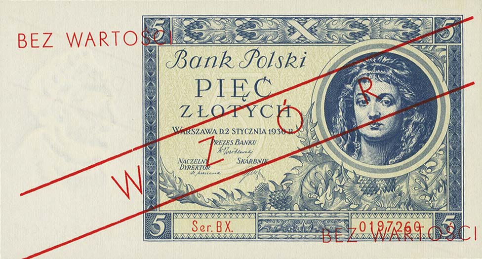 Front of Poland p72s: 5 Zlotych from 1930