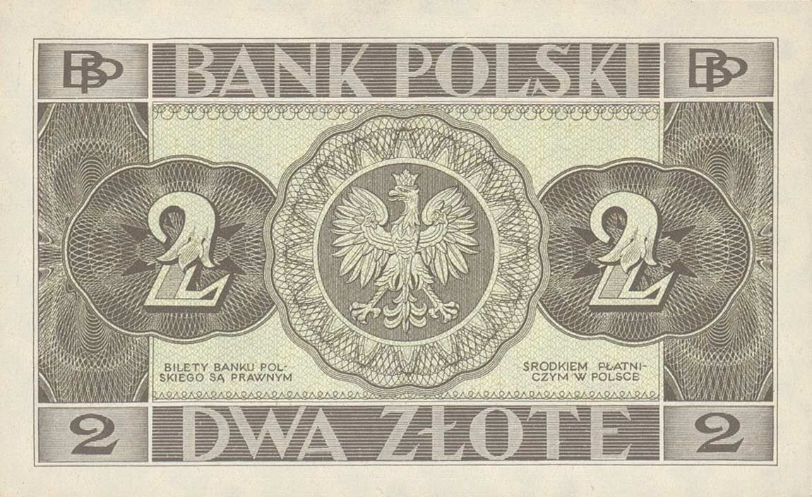 Back of Poland p76a: 2 Zlotych from 1936