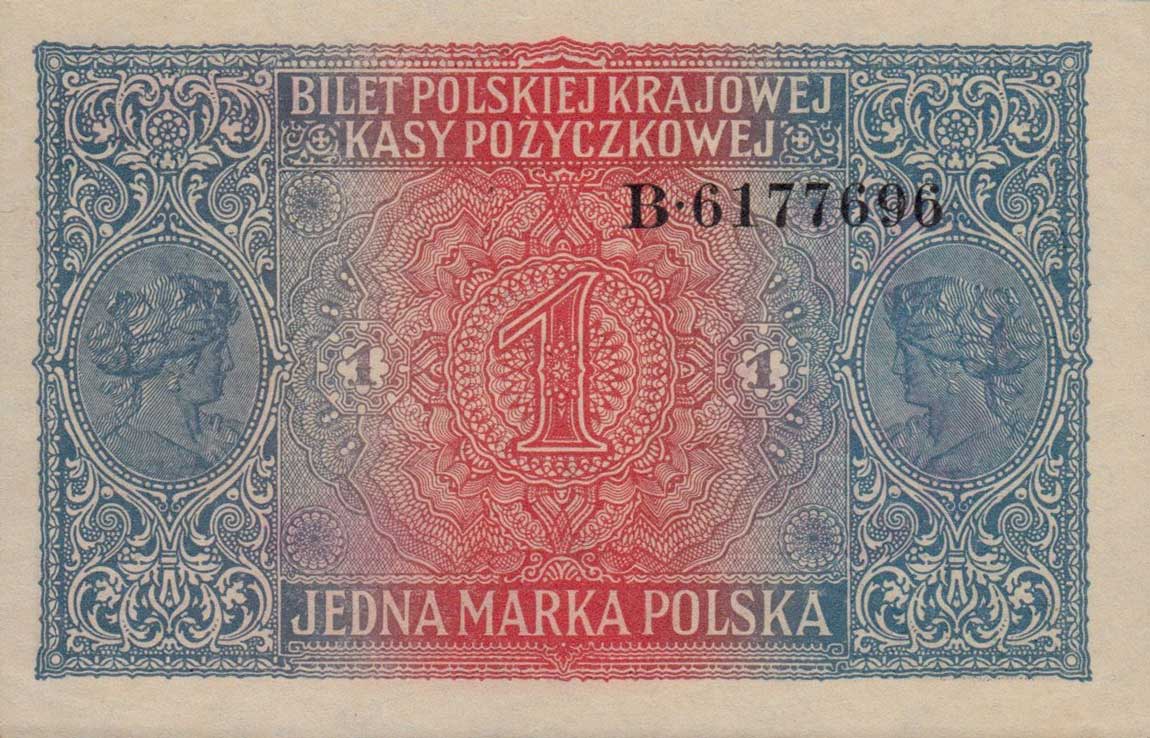 Back of Poland p8: 1 Marka from 1917
