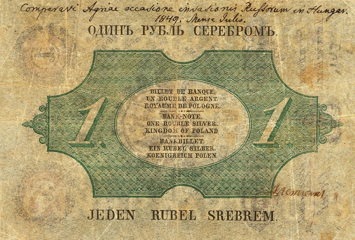 Back of Poland pA29: 1 Rubel from 1847