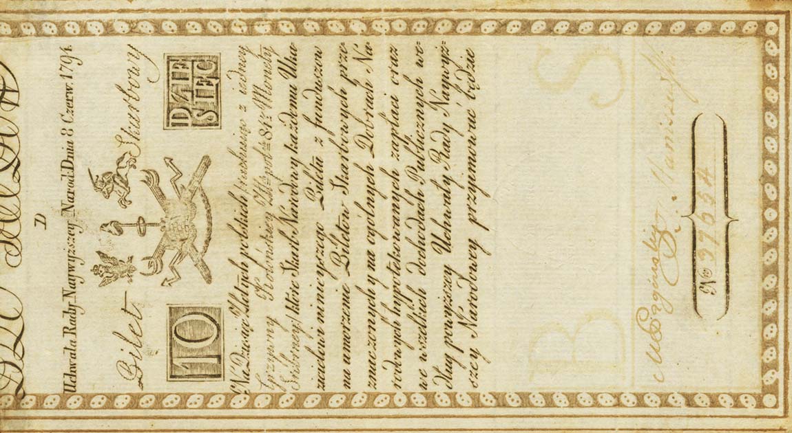 Front of Poland pA2a: 10 Zlotych from 1794