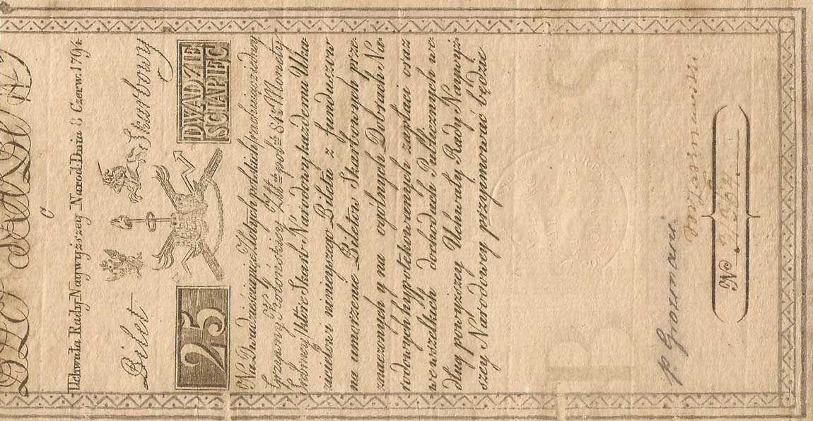 Front of Poland pA3a: 25 Zlotych from 1794