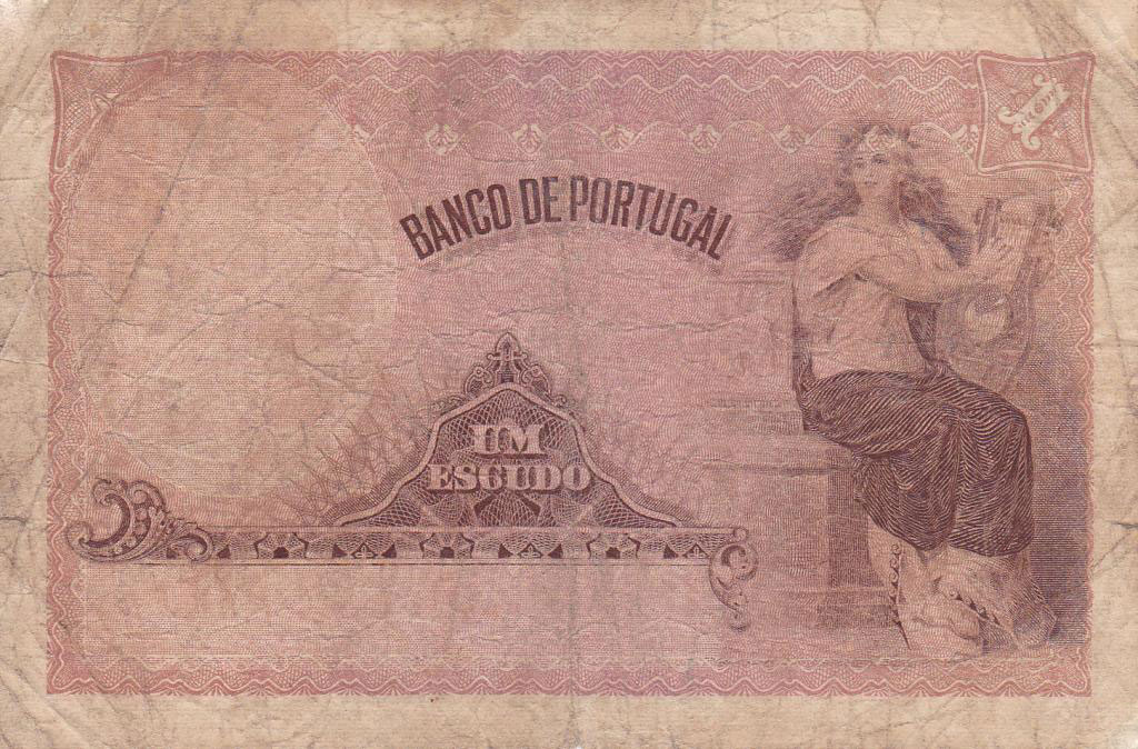 Back of Portugal p113a: 1 Escudo from 1917