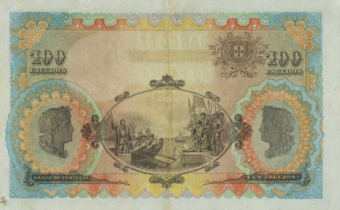 Back of Portugal p116a: 100 Escudos from 1918