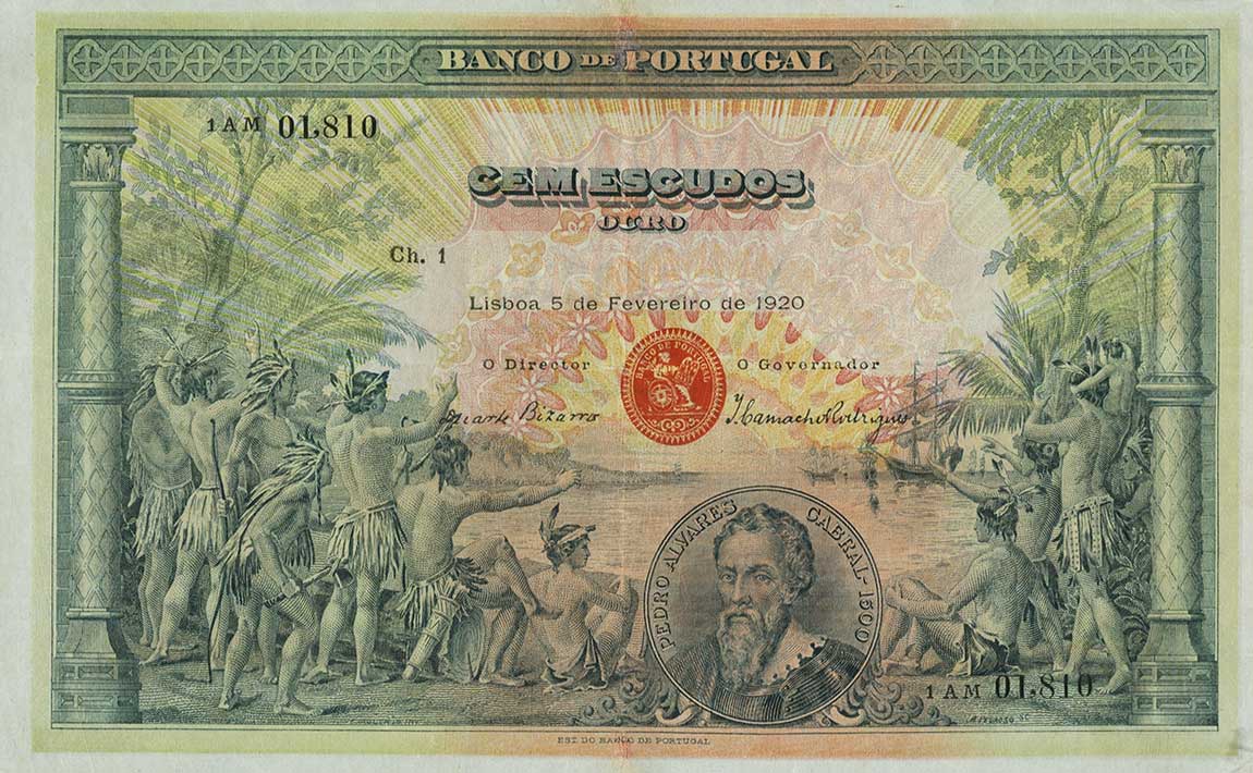 Front of Portugal p116a: 100 Escudos from 1918