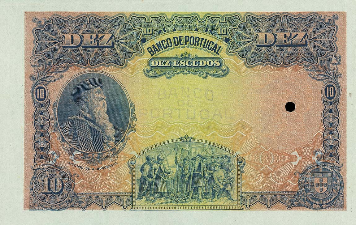 Front of Portugal p117p: 10 Escudos from 1919