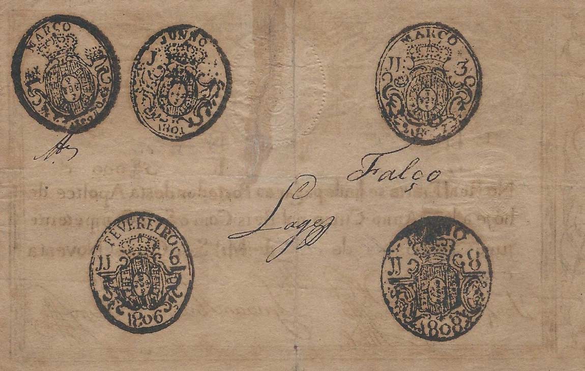 Back of Portugal p11: 5000 Reis from 1799