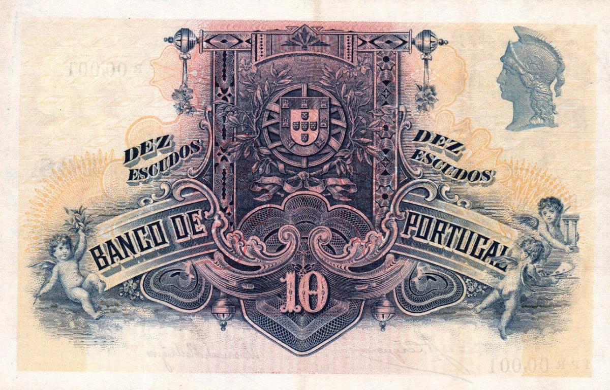 Back of Portugal p121: 10 Escudos from 1920