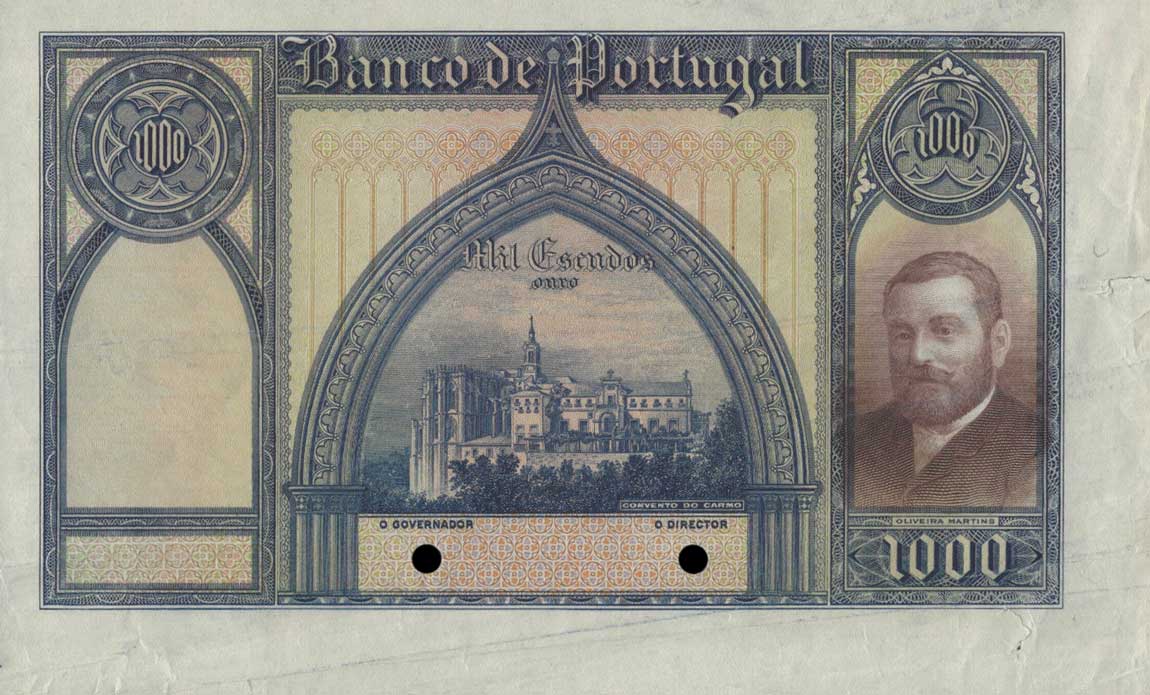 Front of Portugal p142s: 1000 Escudos from 1927