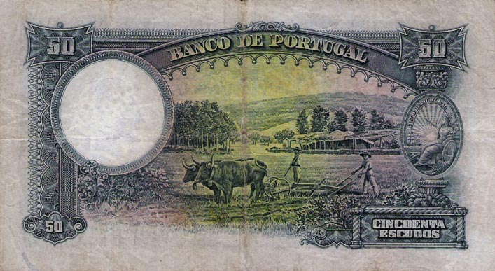 Back of Portugal p146a: 50 Escudos from 1932