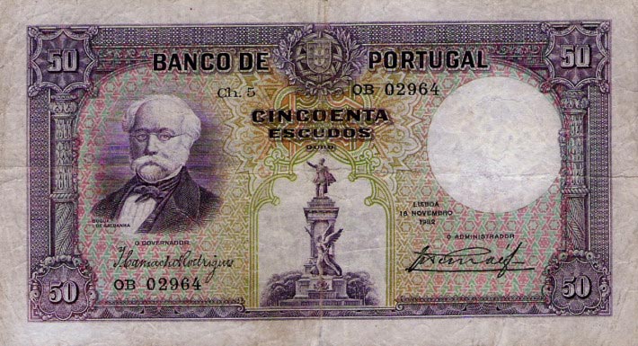 Front of Portugal p146a: 50 Escudos from 1932