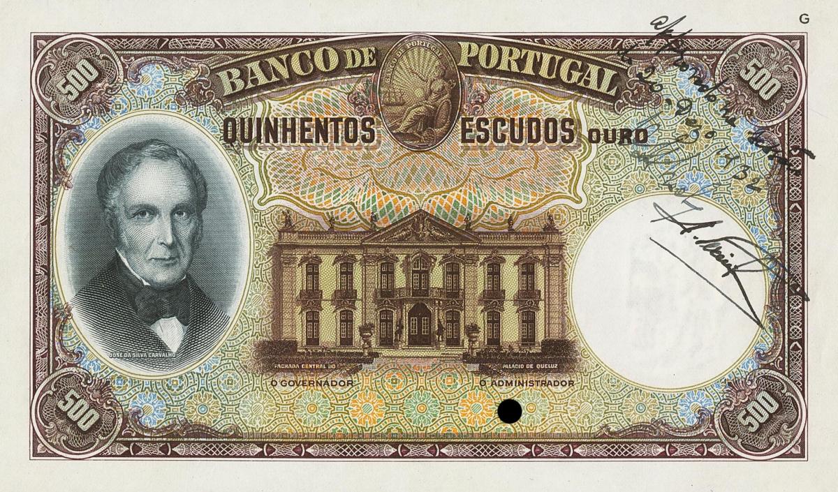 Front of Portugal p147p: 500 Escudos from 1932