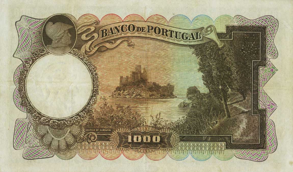 Back of Portugal p148a: 1000 Escudos from 1932