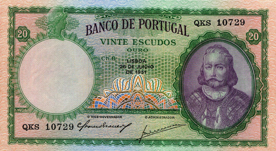 Front of Portugal p153a: 20 Escudos from 1941