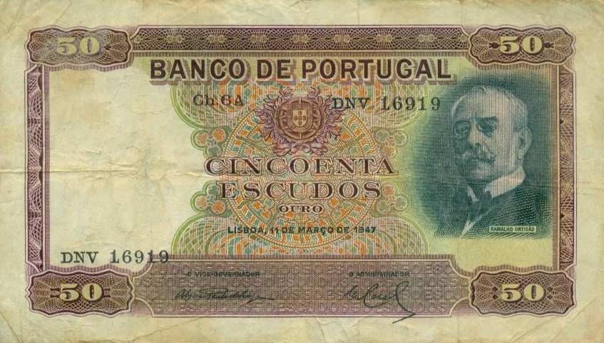 Front of Portugal p154a: 50 Escudos from 1941