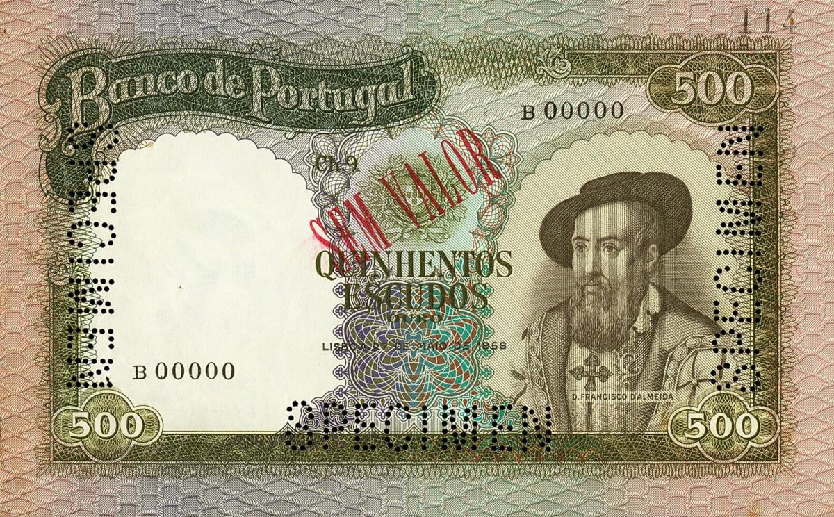 Front of Portugal p162s: 500 Escudos from 1958
