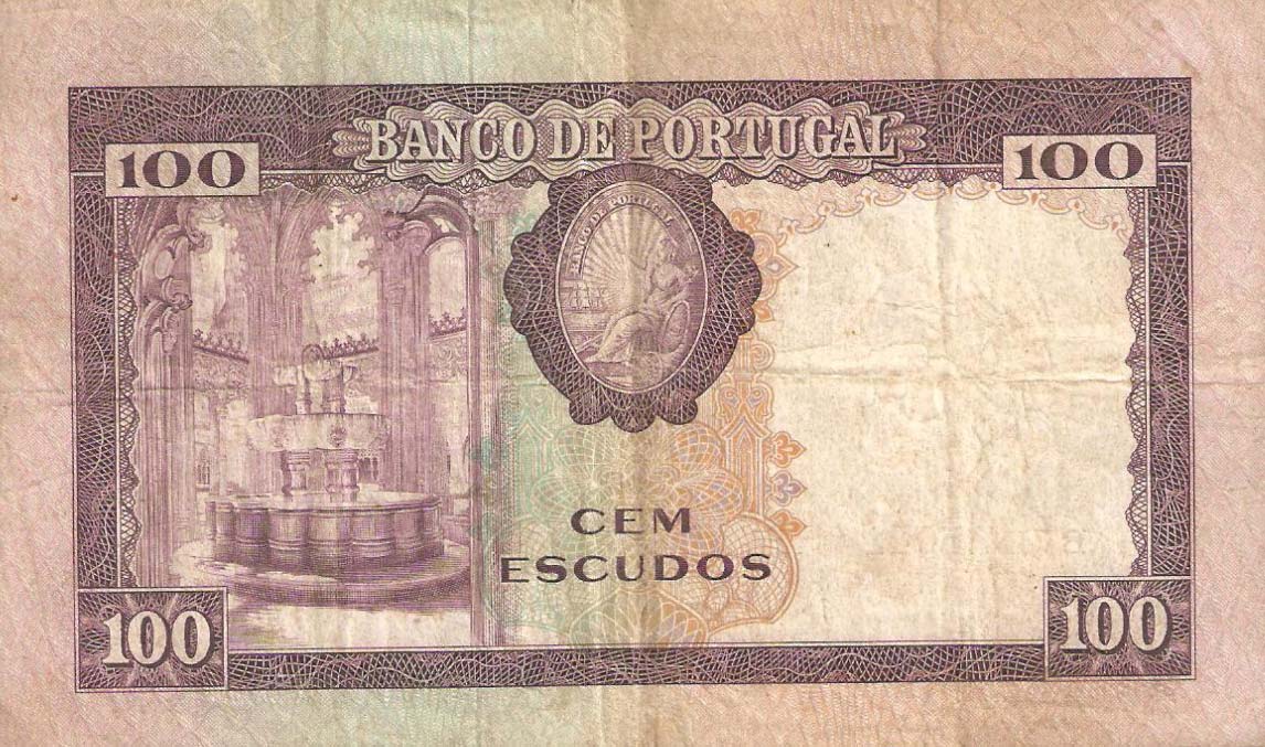 Back of Portugal p165a: 100 Escudos from 1961