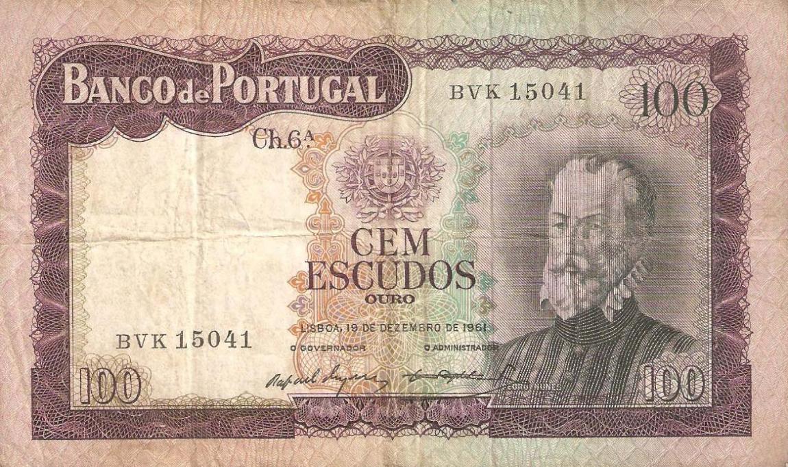 Front of Portugal p165a: 100 Escudos from 1961