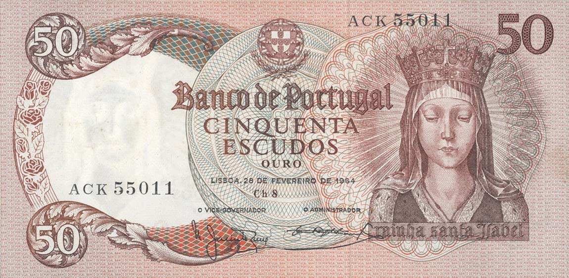 Front of Portugal p168a: 50 Escudos from 1964