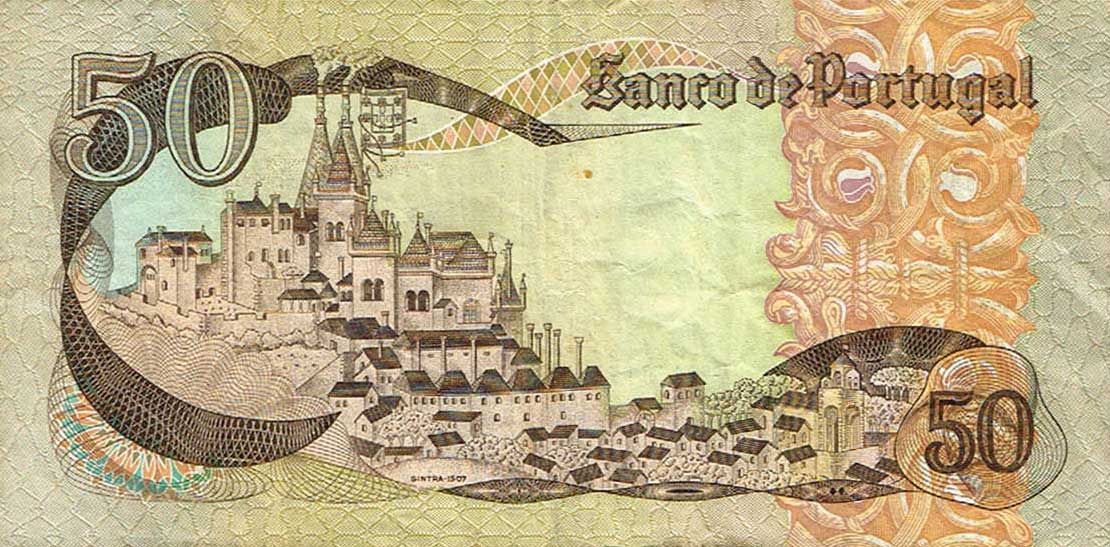 Back of Portugal p174a: 50 Escudos from 1968