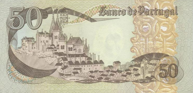 Back of Portugal p174b: 50 Escudos from 1980