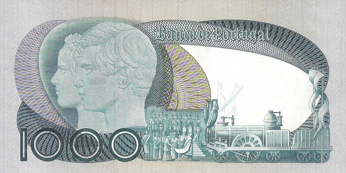 Back of Portugal p175c: 1000 Escudos from 1981