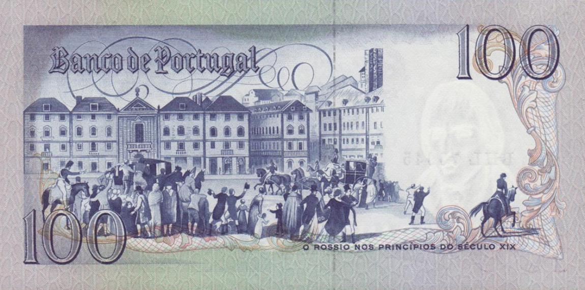 Back of Portugal p178b: 100 Escudos from 1981