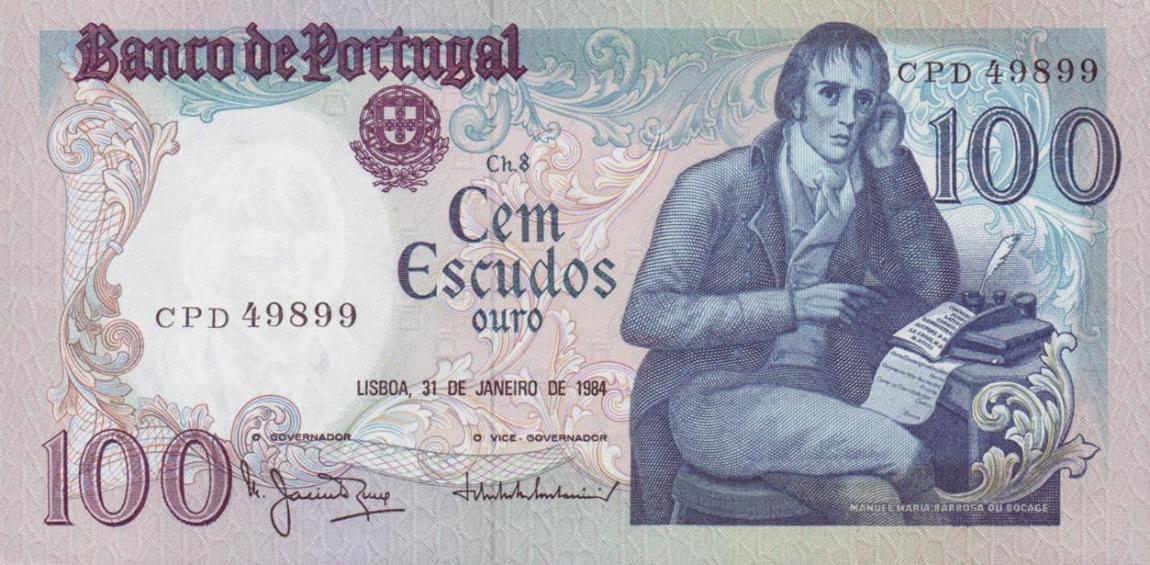 Front of Portugal p178c: 100 Escudos from 1984
