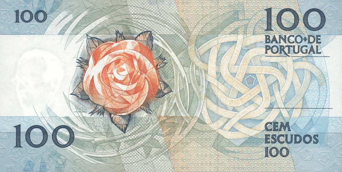 Back of Portugal p179c: 100 Escudos from 1987