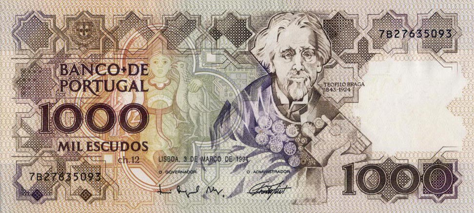 Front of Portugal p181k: 1000 Escudos from 1994