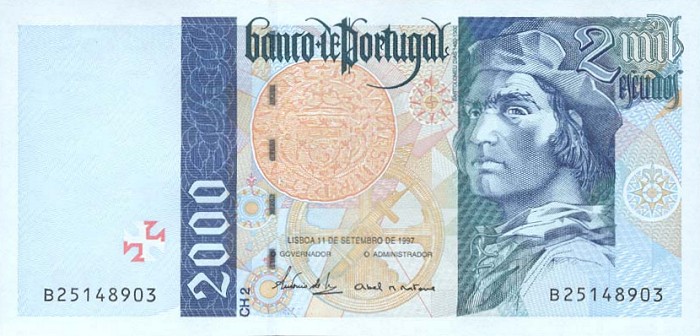 Front of Portugal p189c: 2000 Escudos from 1997