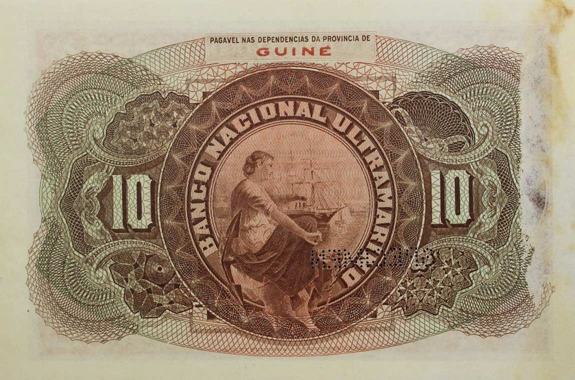 Back of Portuguese Guinea p15s: 10 Escudos from 1921