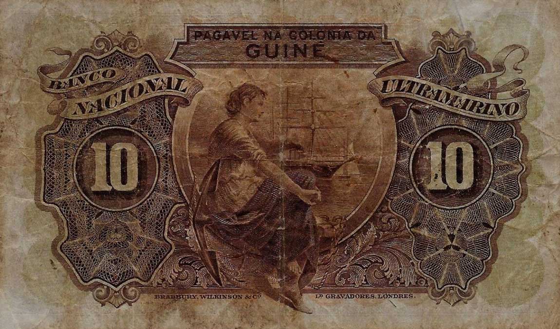 Back of Portuguese Guinea p21a: 10 Escudos from 1937