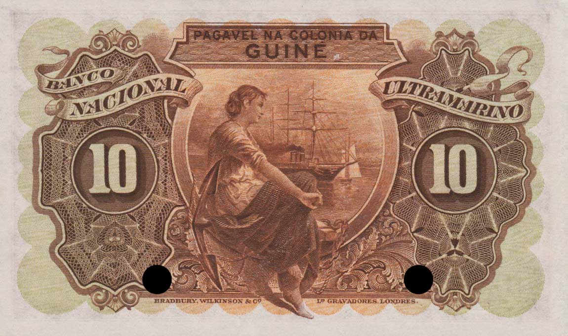 Back of Portuguese Guinea p21s: 10 Escudos from 1937
