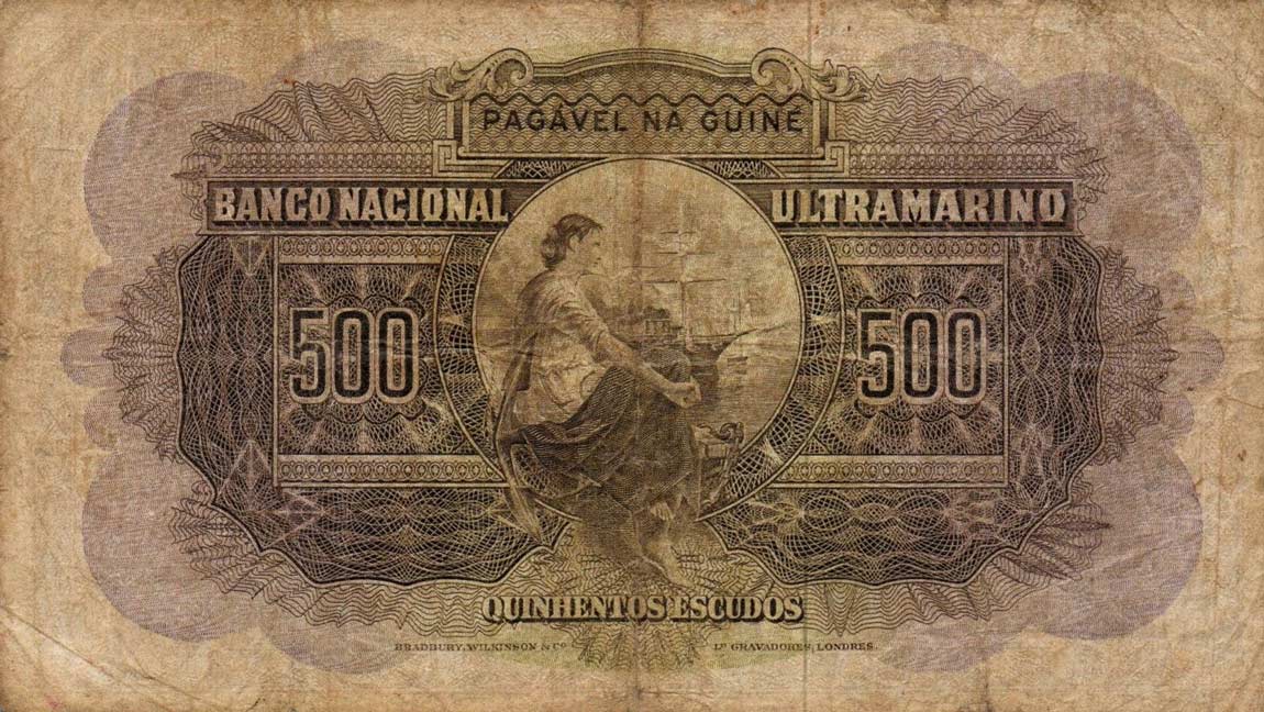 Back of Portuguese Guinea p42a: 500 Escudos from 1964