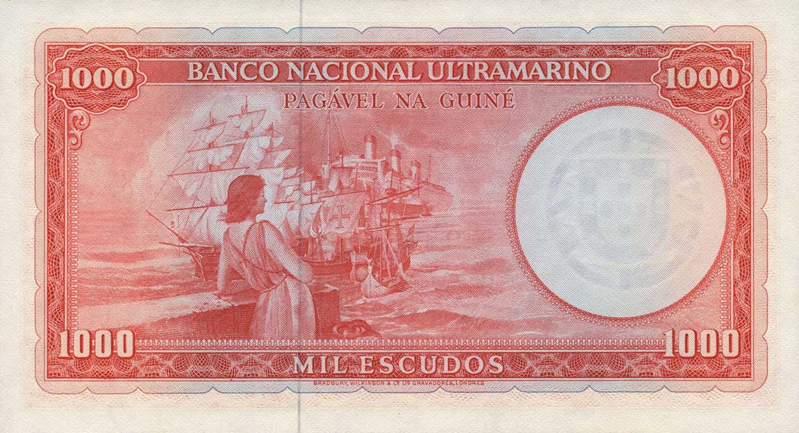 Back of Portuguese Guinea p43a: 1000 Escudos from 1964
