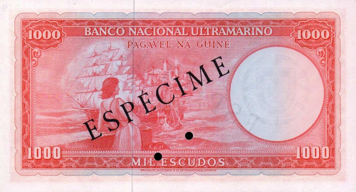 Back of Portuguese Guinea p43s: 1000 Escudos from 1964