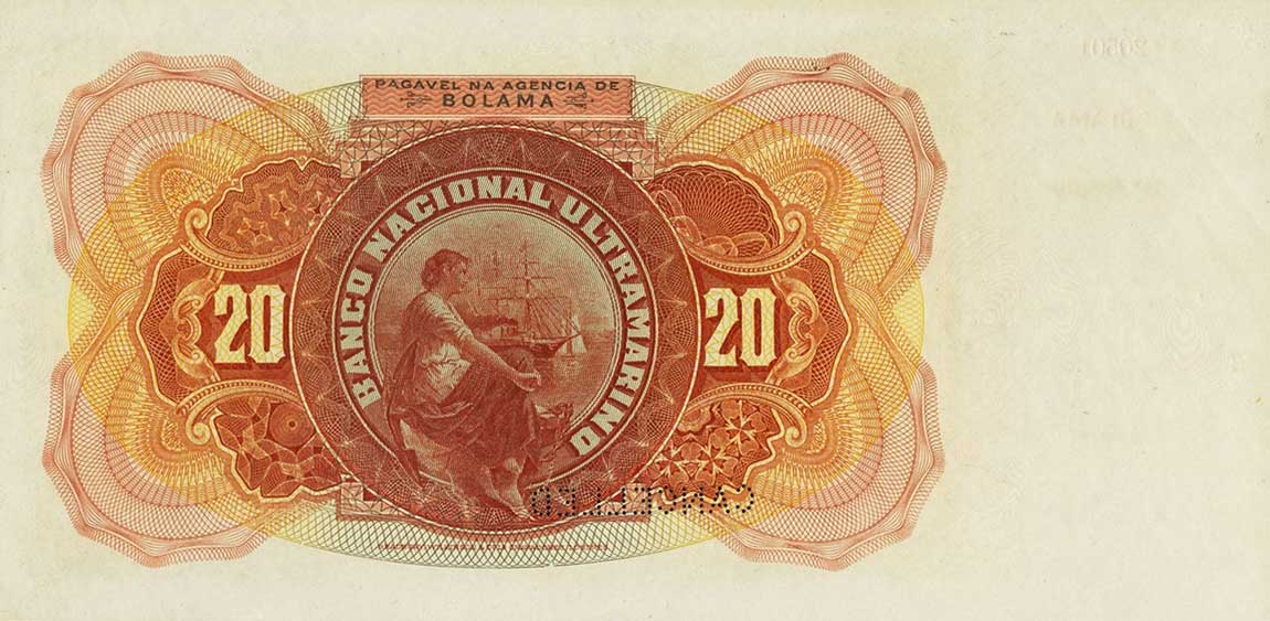 Back of Portuguese Guinea p5s: 20 Mil Reis from 1909