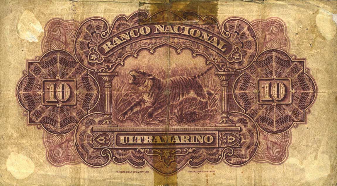 Back of Portuguese India p26a: 10 Rupia from 1924