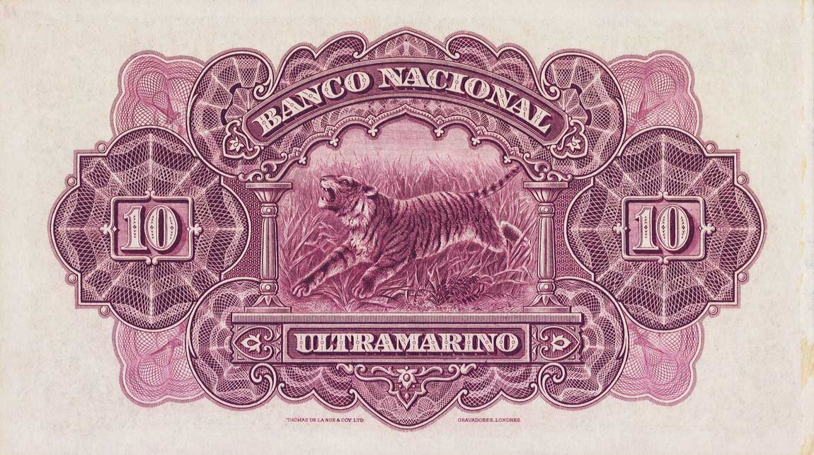 Back of Portuguese India p26s: 10 Rupia from 1924