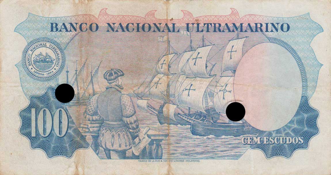 Back of Portuguese India p43x: 100 Escudos from 1959