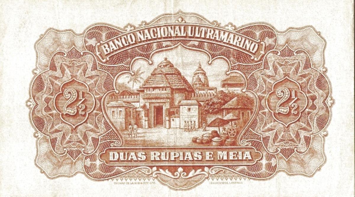 Back of Portuguese India p24a: 2.5 Rupia from 1924