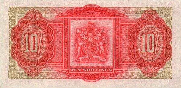 Back of Bermuda p19b: 10 Shillings from 1957