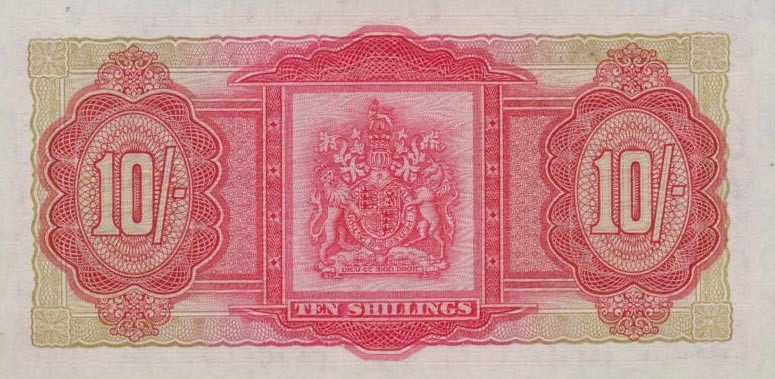 Back of Bermuda p19c: 10 Shillings from 1966