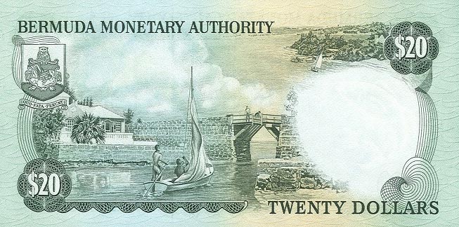 Back of Bermuda p31c: 20 Dollars from 1981