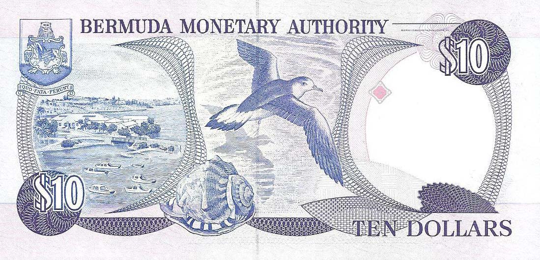Back of Bermuda p36: 10 Dollars from 1989