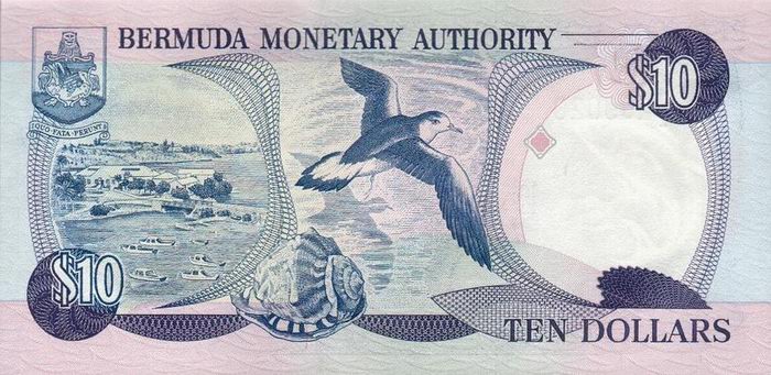 Back of Bermuda p42c: 10 Dollars from 1997