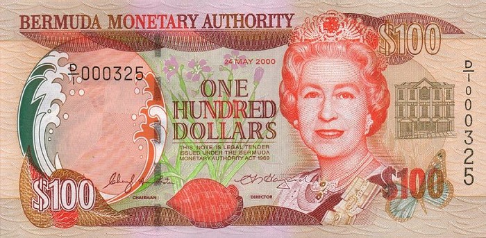 Front of Bermuda p55a: 100 Dollars from 2000