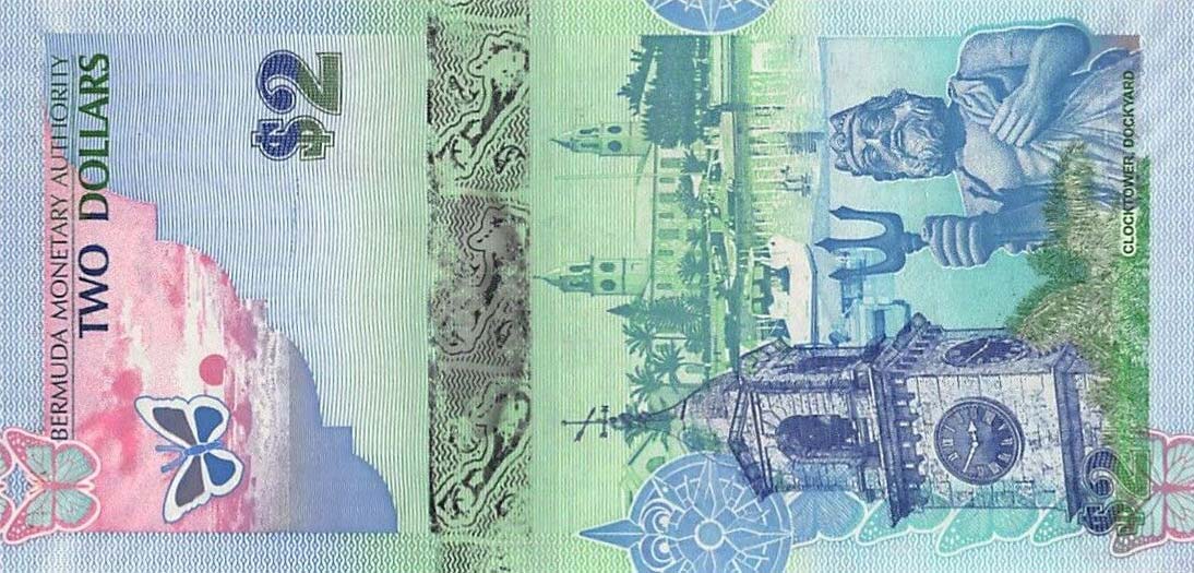 Back of Bermuda p57a: 2 Dollars from 2009